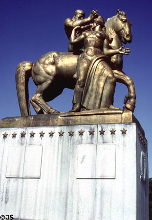 Sculpture on Arlington Memorial Bridge (1926-32) by Leo Friedlander, James Earle Fraser & C. Paul Jennewein. Washington, DC. Architect: McKim, Mead & White. On National Register.