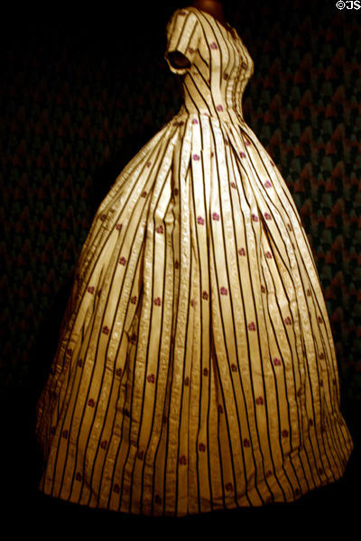 Gown worn by Mary Todd Lincoln in 1861 when she posed for photographer Mathew Brady in American History Museum. Washington, DC.