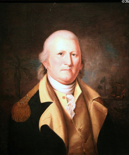William Moultrie, South Carolina Revolutionary painting (1782) by Charles Willson Peale at National Portrait Gallery. Washington, DC.