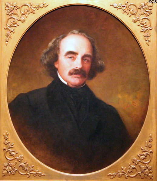 Nathaniel Hawthorne, author portrait (1862) by Emanuel Gottlieb Leutze at National Portrait Gallery. Washington, DC.
