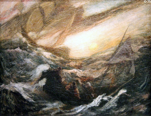 Flying Dutchman painting (1887) by Albert Pinkham Ryder at Smithsonian American Art Museum. Washington, DC.