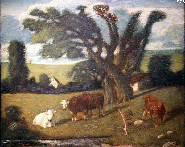 Pastoral Study painting (1897) by Albert Pinkham Ryder at Smithsonian American Art Museum. Washington, DC.