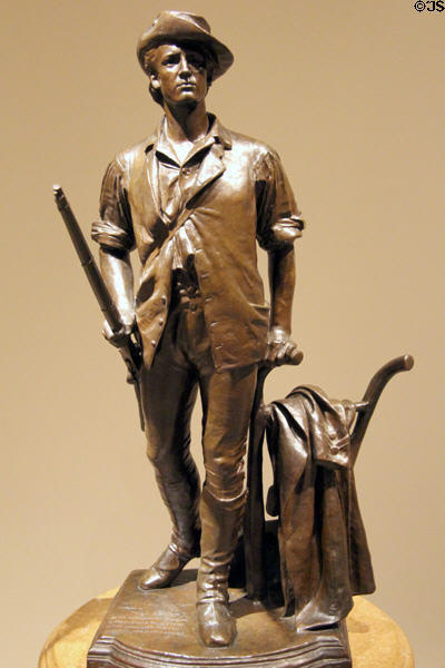 Concord Minute Man of 1775 bronze sculpture (1889 cast 1917) by Daniel Chester French at Smithsonian American Art Museum. Washington, DC.