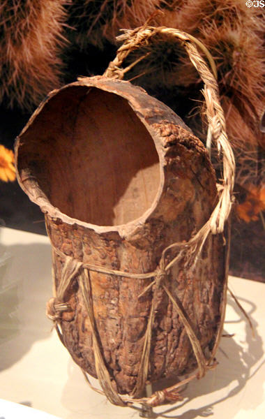 Tohono nation cactus-boot canteen (c1915) from AZ at National Museum of the American Indian. Washington, DC.
