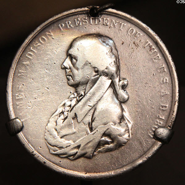James Madison peace medal (1809) at National Museum of the American Indian. Washington, DC.