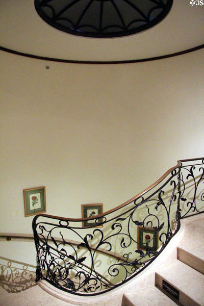 Wrought iron stair railing at Dumbarton Oaks. Washington, DC.