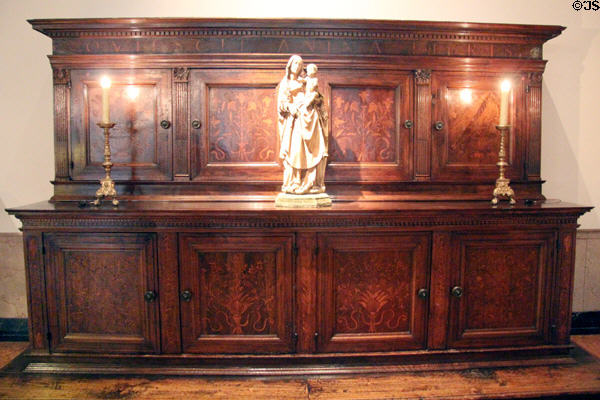 Italian Renaissance bookcase cabinet (late 15thC) in Music Room at Dumbarton Oaks Museum. Washington, DC.