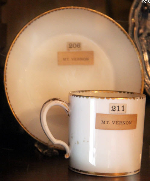 Cup & saucer from George Washington's Mt. Vernon at Tudor Place. Washington, DC.