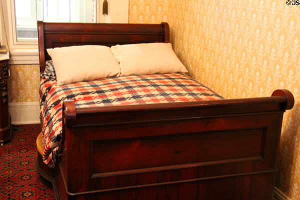 Bed in back parlor of House Where Lincoln Died. Washington, DC.