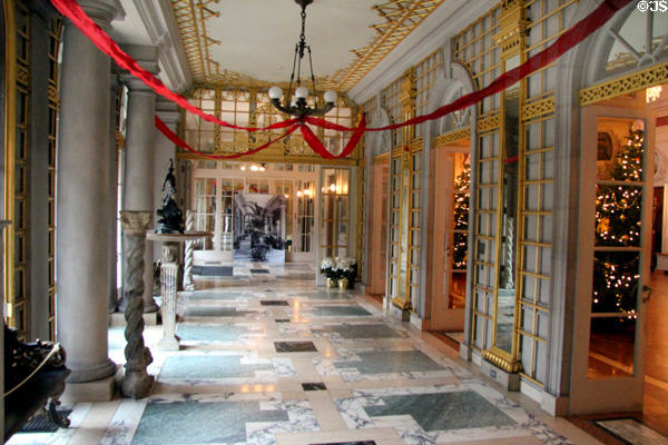 Corridor along garden at Anderson House Museum. Washington, DC.