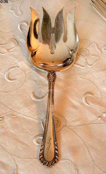 Silver serving fork at Woodrow Wilson House. Washington, DC.
