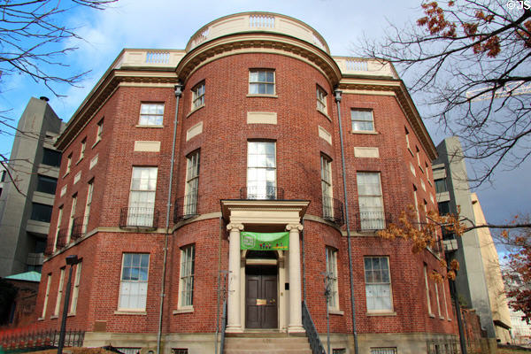 The Octagon (c1800) (1799 New York Ave. NW) served as home to President James & Dolley Madison while the Executive Mansion was rebuilt after War of 1812. Washington, DC. Architect: Dr. William Thornton. On National Register.