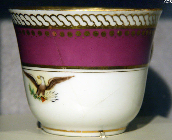 Executive Mansion coffee cup left on windowsill by Lincoln as he left to attend Ford's Theater where he was assassinated at National Museum of American History. Washington, DC.