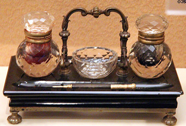 Onyx & brass pen stand believed used by President Chester Alan Arthur at National Museum of American History. Washington, DC.
