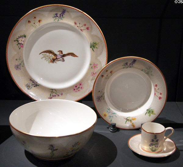 Lyndon & Lady Bird Johnson china with American wildflowers made by Castleton at National Museum of American History. Washington, DC.