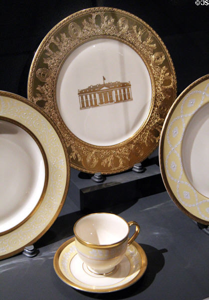 Bill & Hillary Clinton china by Lenox at National Museum of American History. Washington, DC.
