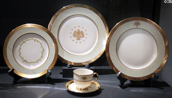 George W. & Laura Bush china by Lenox at National Museum of American History. Washington, DC.