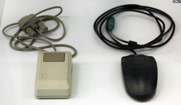 Historic computer mouses at National Museum of American History. Washington, DC.