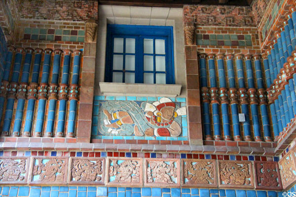 Mexican native-style tile murals at Art Museum of the Americas. Washington, DC.