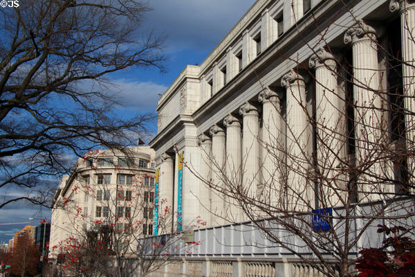 Massachusetts Ave. streetscape with National Postal Museum. Washington, DC.