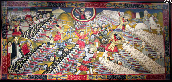 Battle of Adwa on March 1-2, 1898 painting (c1968) by unknown of Ethiopia at National Museum of African Art. Washington, DC.