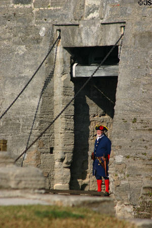 Sole entrance & second drawbridge of Castillo de San Marcos. St Augustine, FL.