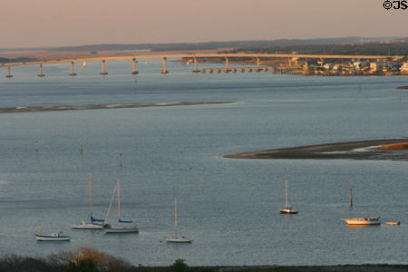 View to Usina Bridge from top of St. Augustine Lighthouse. St Augustine, FL.