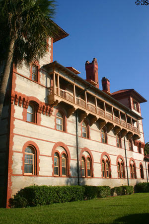 Balcony of Ponce de Leon Hotel, first major building in USA of poured concrete. St Augustine, FL.