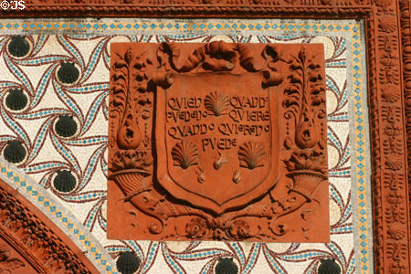 Details using scallop shell motif of entrance of Ponce de Leon Hotel. St Augustine, FL.