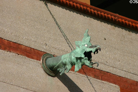 Mythical beast drain spout of Ponce de Leon Hotel. St Augustine, FL.