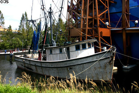 Jenny shrimp boat from Forrest Gump film beside Planet Hollywood at Downtown Disney. Disney World, FL.