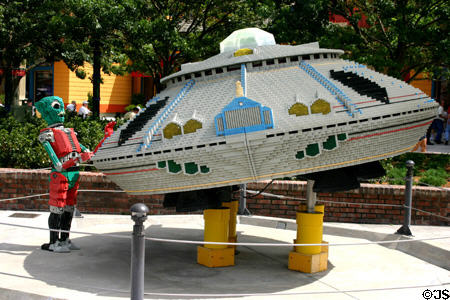 Lego block spaceman at Downtown Disney. Disney World, FL.