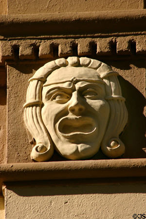 Sculpted face on Huntington Building. Miami, FL.