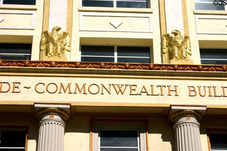 Eagles sculpted on Dade-Commonwealth Building. Miami, FL.