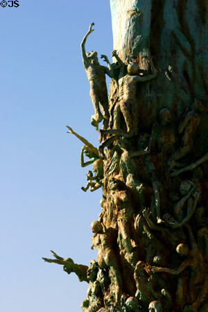 Suffering humanity portrayed at Holocaust Memorial. Miami Beach, FL.