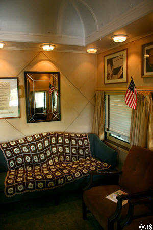 Parlor of Ferdinand Magellan Presidential Pullman at Gold Coast Railroad Museum. Miami, FL.
