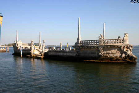 Stone boat on Biscayne Bay in front of Vizcaya mansion. Miami, FL.
