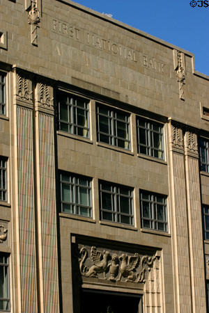 Facade details of First National Bank. Orlando, FL.