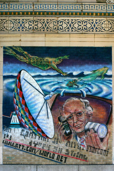 Mural of digital world by Don Reynolds on AT&T Building. Orlando, FL.