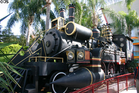 Doc's time-travel locomotive of Back to the Future The Ride© at Universal Studios. Orlando, FL.