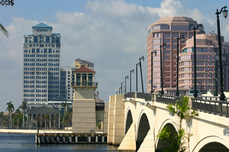 Esperante & Phillips Point Towers over Royal Palm Bridge. West Palm Beach, FL.