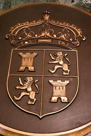 Seal of Spain when it governed Florida in new State Capitol. Tallahassee, FL.