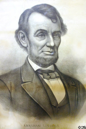 Engraving of Abraham Lincoln at Tallahassee Antique Car Museum. Tallahassee, FL.