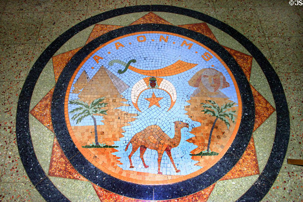 Shrine mosaic on floor near entrance of Fox Theatre. Atlanta, GA.