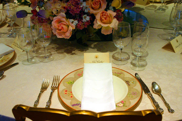 Carter White House China setting in Jimmy Carter Presidential Museum. Atlanta, GA.