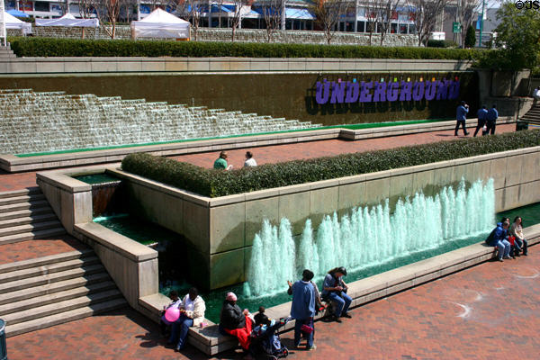 Fountains landscape in Atlanta Underground. Atlanta, GA.
