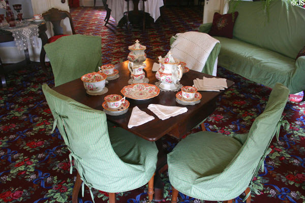 Living room tea table in Woodrow Wilson Boyhood Home. Augusta, GA.