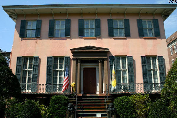 Andrew Low House (1849) (329 Abercorn St. on Lafayette Square) adulthood home of Girl Scout founder Juliette Gordon Low now a museum. Savannah, GA. Architect: John S. Norris. On National Register.