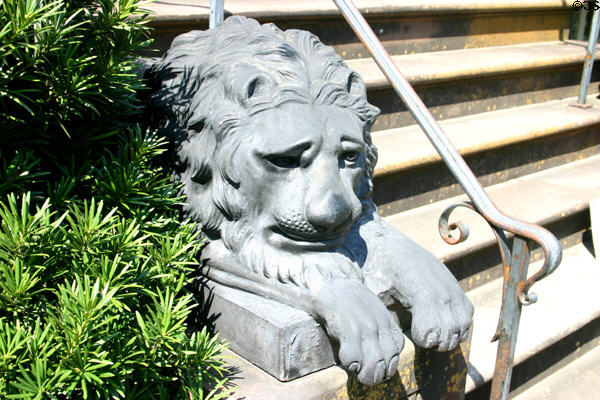 Lion in front of Andrew Low House. Savannah, GA.
