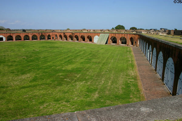 Arcades & interior grounds of Fort Pulaski Monument. GA.